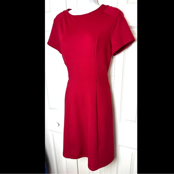 JUDE CONNALLY Stella Shift Sheath Dress Red Ponte Knit Workwear Office Career - Picture 3 of 10